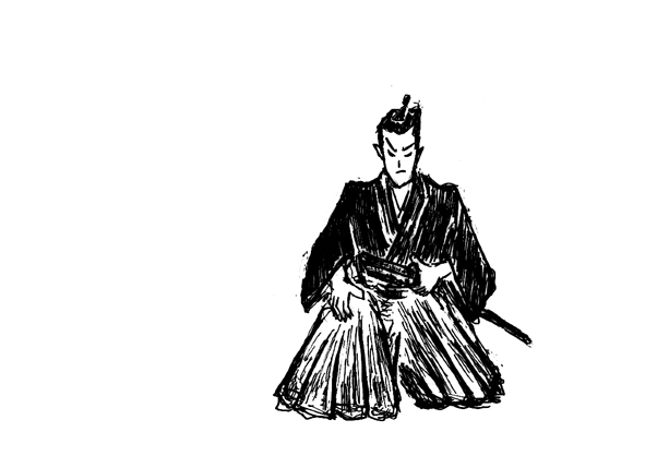 時代物イラスト.時代物イラストレーター,時代物イラストレーター荒井浩之進,侍,samurai,時代物挿絵, illustration